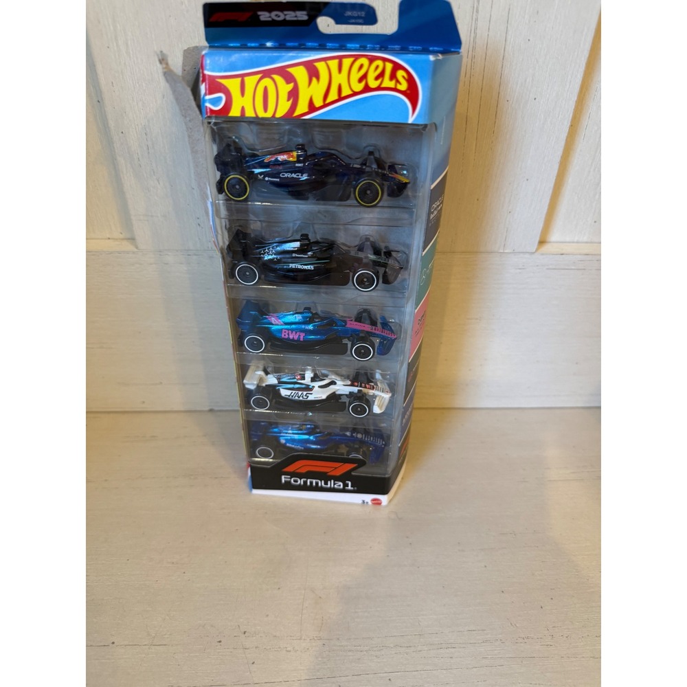 Hot Wheels 2025 Formula 1 5-Pack F1 Racing Cars Red Bull Mercedes Haas JKG12